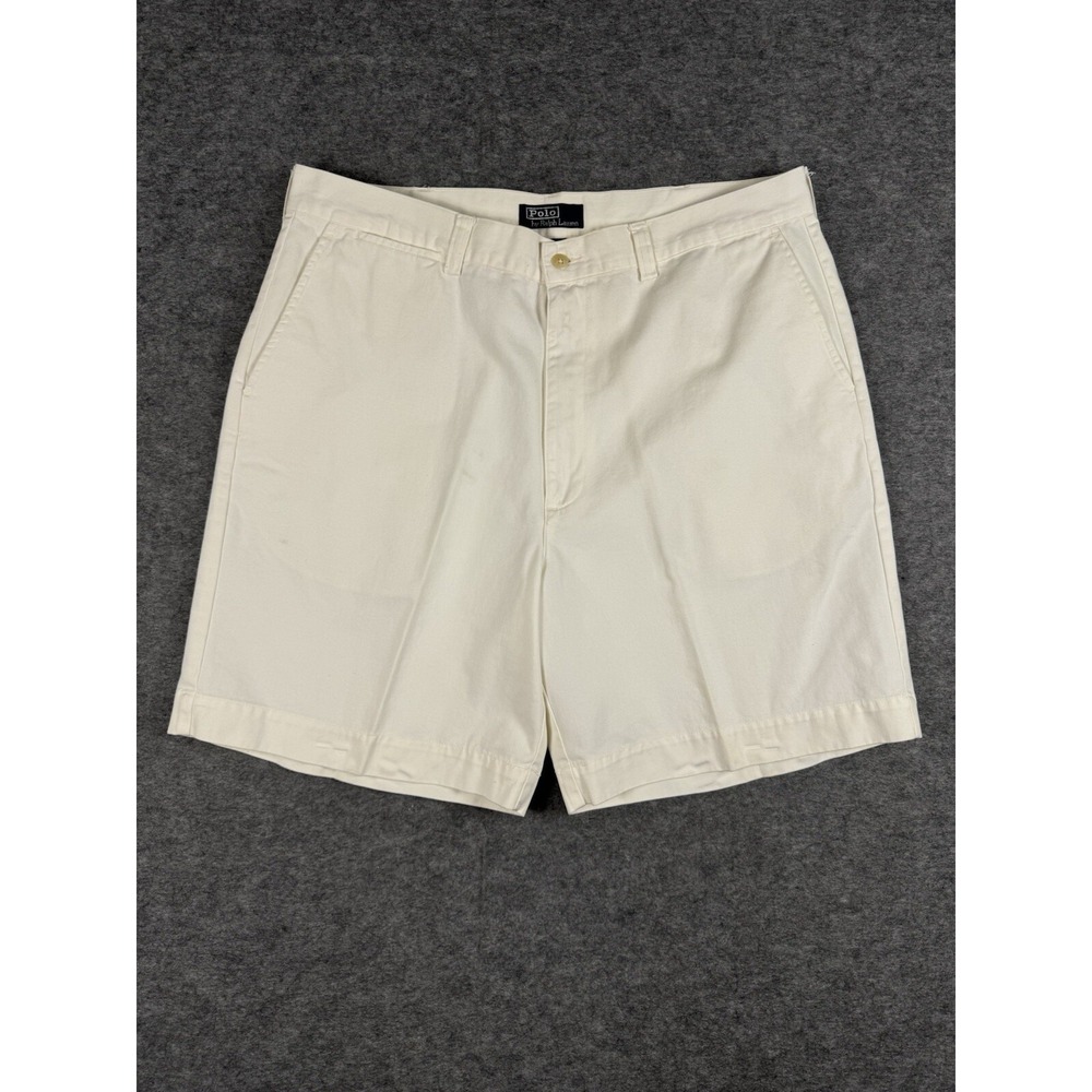 Vintage Polo Ralph Lauren Shorts Mens 37 Beige Chino Classic